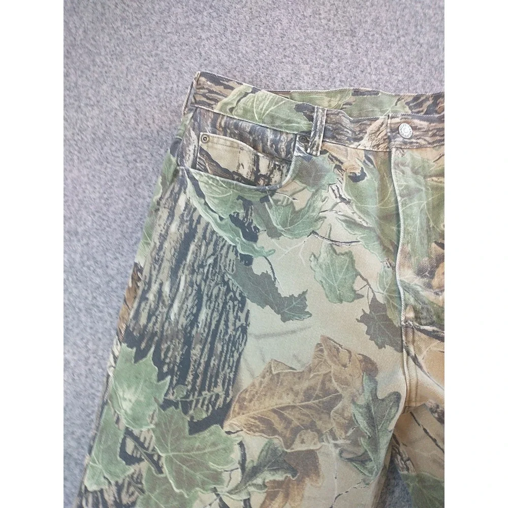 Cabelas Realtree Camo Pants Mens 32 Regular Straight Leg Cotton Canvas Hunting